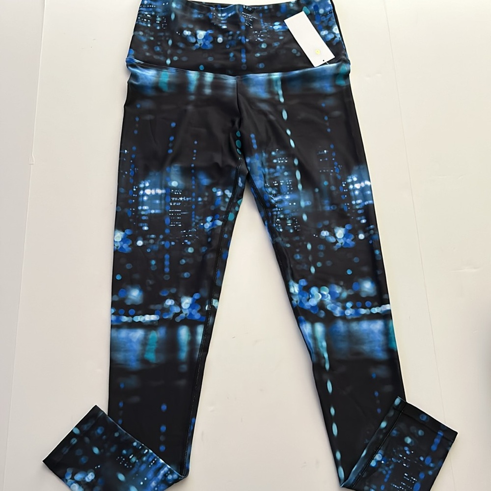 Spiritual Gangster High Waist City lights print blue  black Leggings M-L